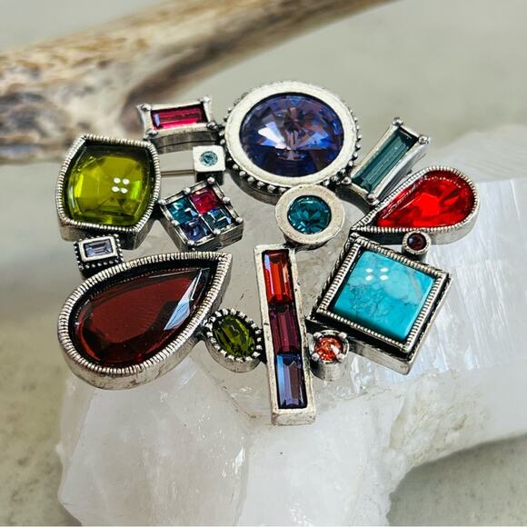 Patricia Locke 2012 Synthesis Crystal Brooch - Picture 2 of 16